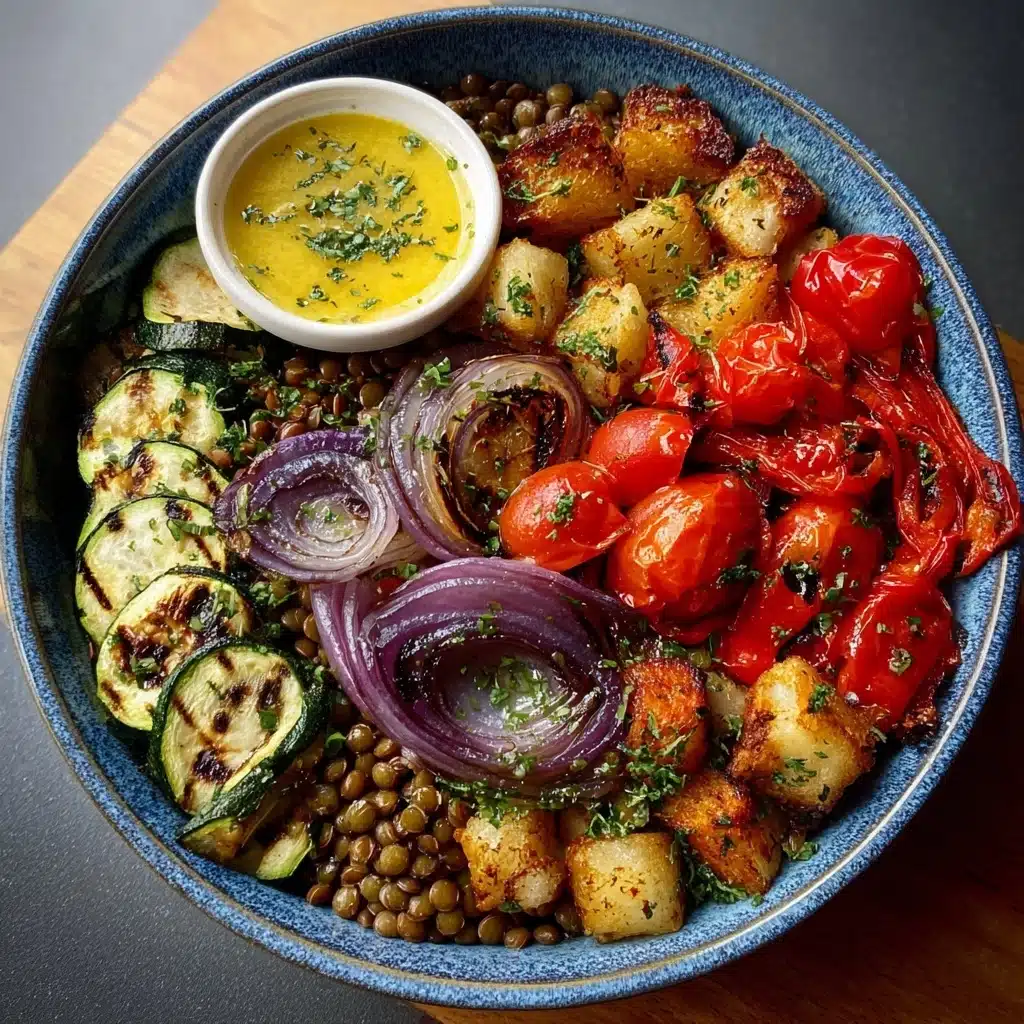 Mediterranean Lentil & Roasted Veg Bowl Recipe