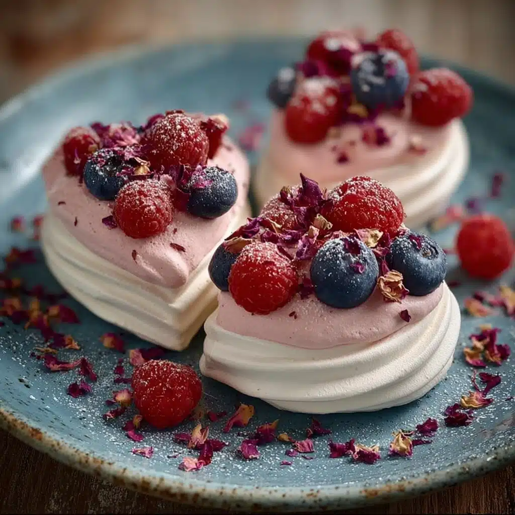 Roseberry Velvet Pavlova Hearts Recipe - Recipe Image