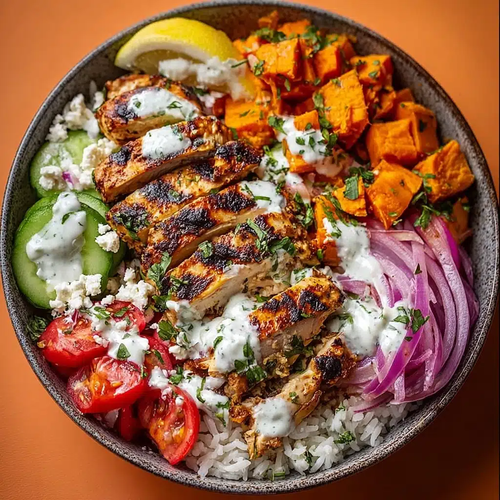 sh Veggies and Light Garlic Yogurt Sauce Recipe