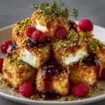 Pistachio-Crusted Brie Bites with Raspberry Honey Glaze Recipe