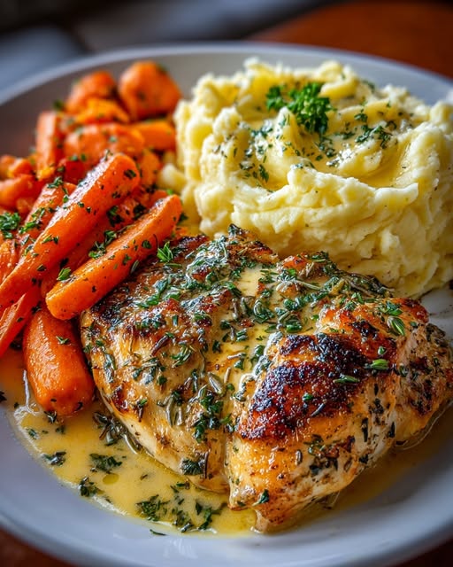 Mashed Potatoes and Honey Butter Carrots Recipe - Recipe Image