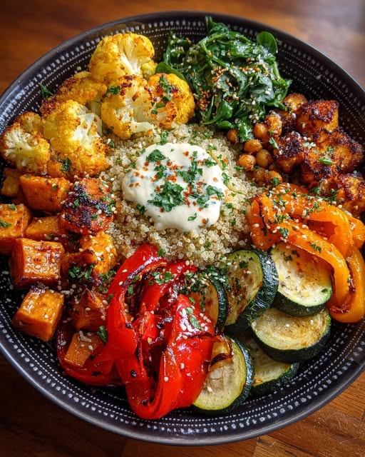 Lemon Tahini Veggie Power Plate Recipe