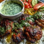 Peruvian Chicken and Rice with Green Sauce Recipe
