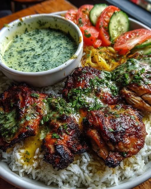 Peruvian Chicken and Rice with Green Sauce Recipe