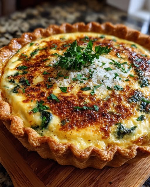 Elegant Ricotta and Spinach Quiche Recipe - Recipe Image