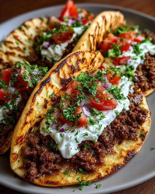 Mediterranean Ground Beef Pita Wraps with Whipped Feta Recipe - Recipe Image