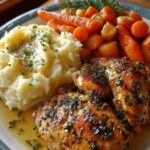 ashed Potatoes and Garlic Butter Carrots Recipe