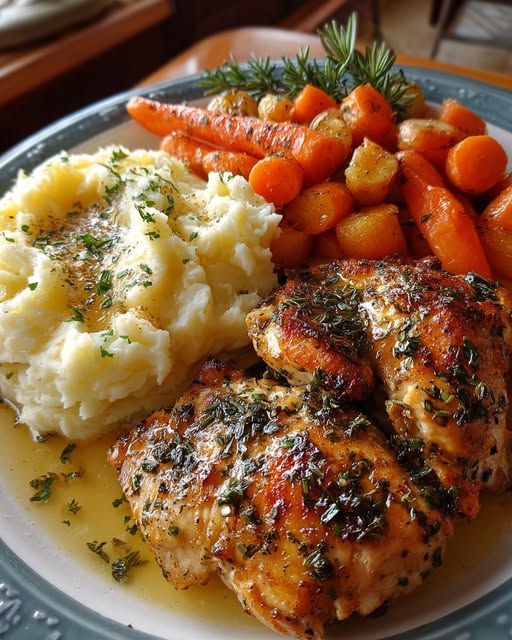 ashed Potatoes and Garlic Butter Carrots Recipe - Recipe Image