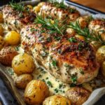 Creamy Herb Chicken & Roasted Garlic Potatoes Recipe