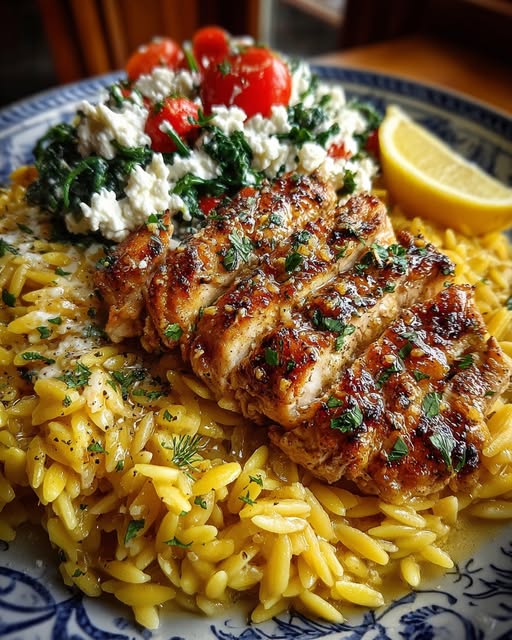 Stir spinach into warm orzo if using Recipe