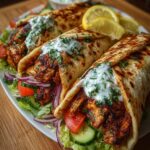 Greek Chicken Wraps with Garlic Yogurt Sauce Recipe