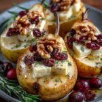 Baked Pears with Brie, Walnuts, and Cranberries Recipe