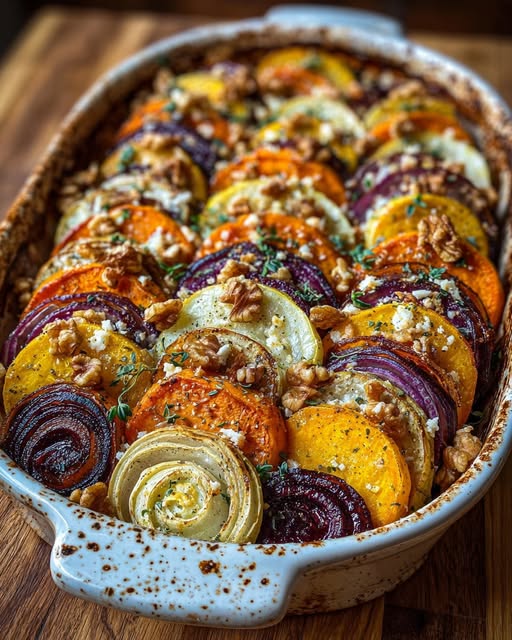 Sweet Potato & Feta Gratin with Walnuts Recipe - Recipe Image