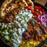 Mediterranean Chicken Pita Bowl with Creamy Feta Sauce Recipe