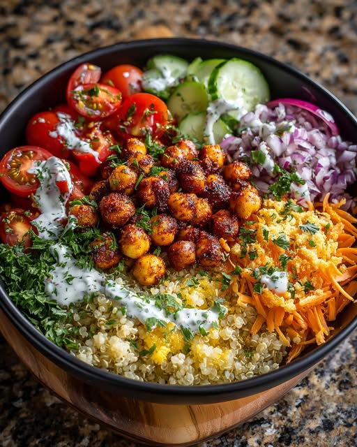 Honey Harissa Chickpea Power Bowl Recipe - Recipe Image