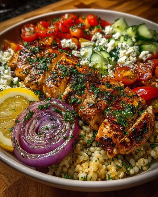 Greek-Style Lemon Herb Chicken Bowl Recipe