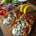 Greek Turkey Wraps with Roasted Garlic Feta Sauce Recipe
