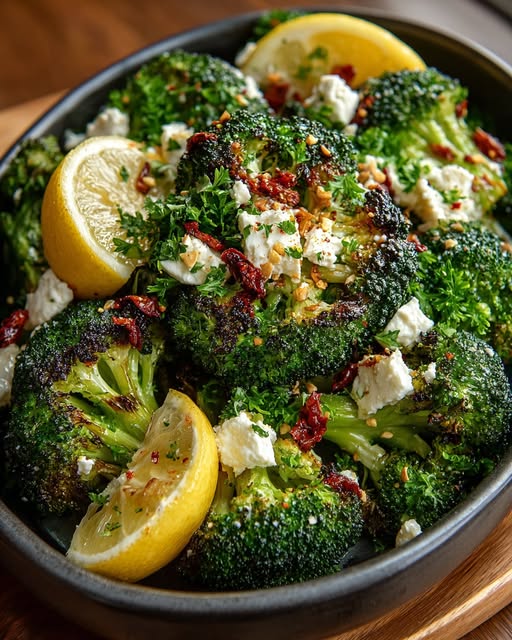 Lemon Roasted Broccoli & Feta Plate Recipe - Recipe Image