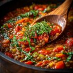 Creamy Tomato Basil Lentil Skillet Recipe