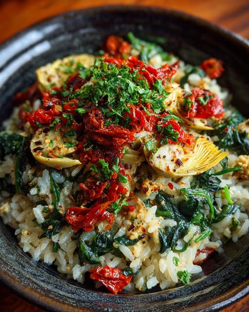 Spinach Artichoke Mediterranean Rice Recipe - Recipe Image