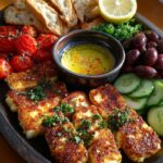 Greek Halloumi Mezze Platter with Lemon Drizzle Recipe