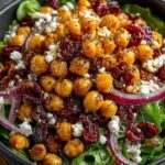 Feta and Cranberry Chickpeas with Garlic Lemon Vinaigrette Recipe