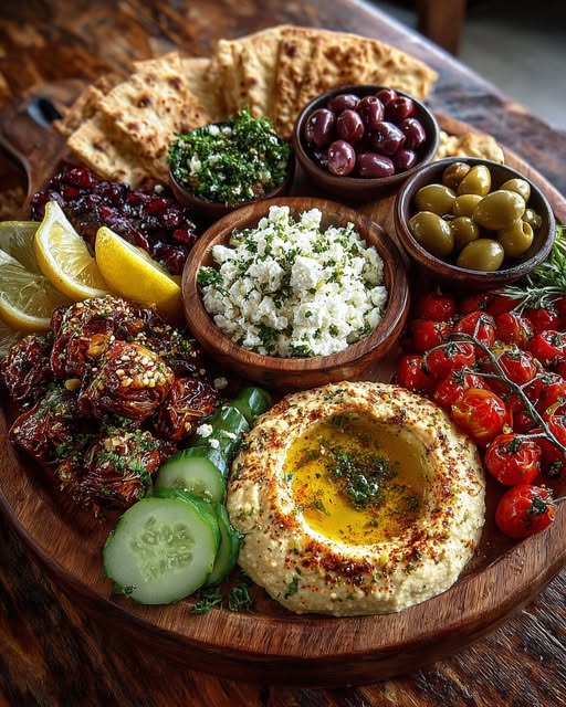 Mediterranean Mezze Grazing Board with Whipped Feta Recipe - Recipe Image