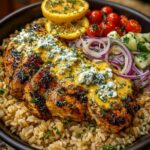 n Rice Bowl with Lemon Feta Yogurt Sauce Recipe