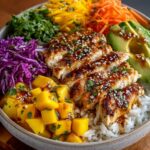Honey Lime Chicken & Mango Avocado Rice Bowl Recipe