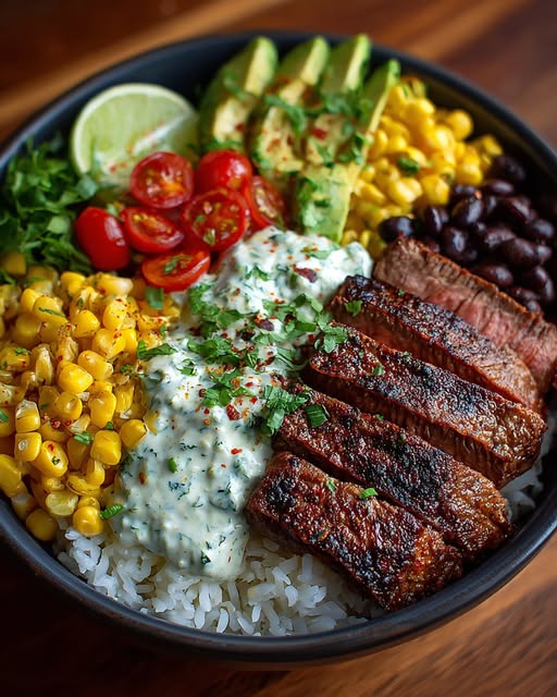 sted Corn Bowl with Cilantro Cream Sauce Recipe