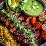 Peruvian Steak and Quinoa with Green Sauce Recipe