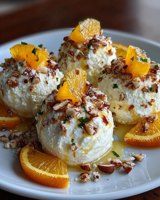 Ricotta Almond Gelato Bites with Candied Orange Recipe