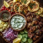 Greek Chicken Souvlaki Grazing Board with Whipped Feta Dip Recipe