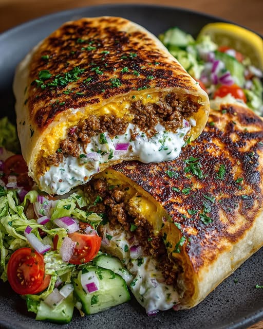 Beef Wrap with Whipped Lemon Honey Feta Recipe