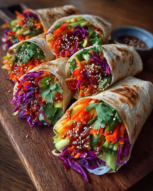 Crunchy Thai Veggie Wraps Recipe - Recipe Image
