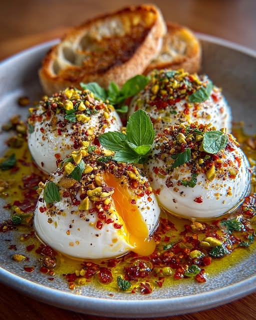 Burrata Bomb with Hot Honey & Pistachio Crunch Recipe - Recipe Image