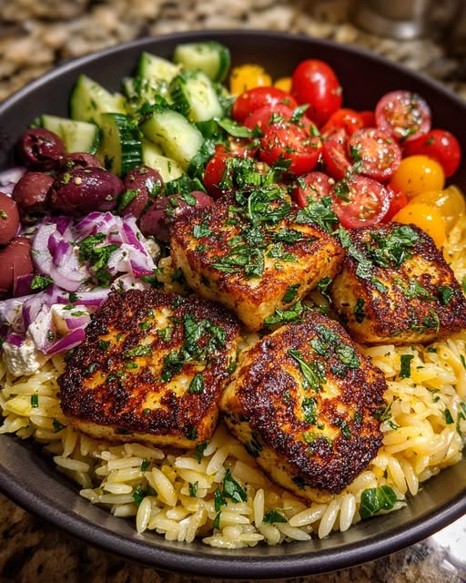 Lemon-Dijon Dressing & Halloumi Croutons Recipe