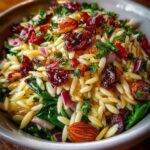 Spinach and Orzo Salad with Cranberries and Almonds Recipe