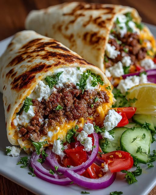 f Wrap with Spicy Lemon Honey Feta Cream Recipe