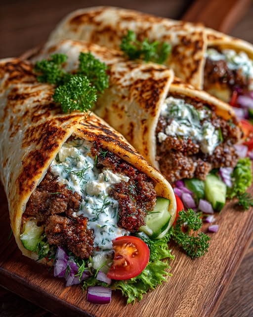 ef Wrap with Dill Lemon Honey Feta Cream Recipe