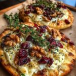 Crispy Flatbread with Brie, Cranberries & Roasted Walnuts Recipe