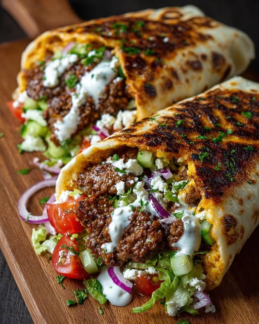 Wrap with Creamy Lemon Feta Honey Sauce Recipe