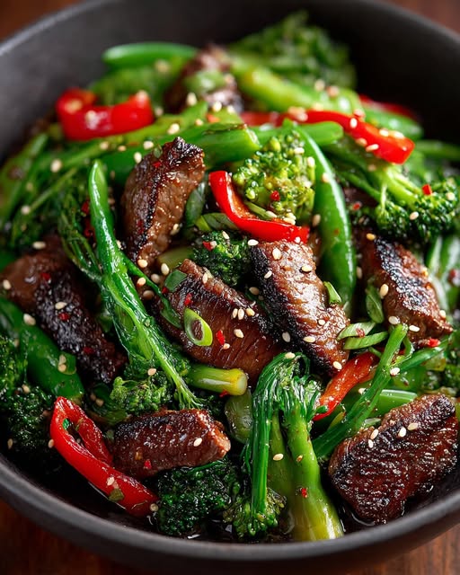 ger Sirloin Stir-Fry with Vibrant Greens Recipe - Recipe Image