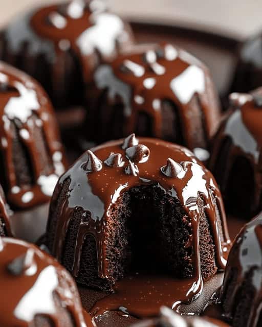 Triple Chocolate Mini Bundt Cakes Recipe