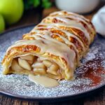 Quick Apple Strudel with Puff Pastry and Vanilla Sauce Recipe