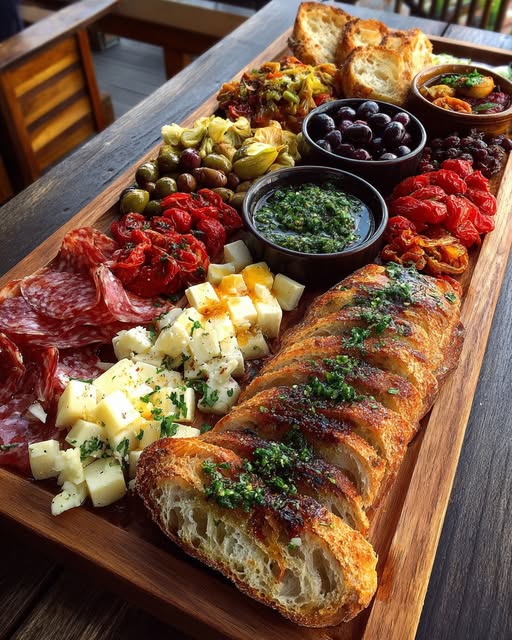 Rustic Mediterranean Bread and Antipasto Board Recipe - Recipe Image