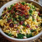 Spinach and Orzo Salad with Cranberries and Pistachios Recipe