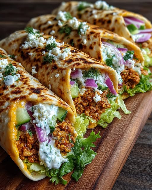 en Wrap with Dill Lemon Honey Feta Cream Recipe - Recipe Image