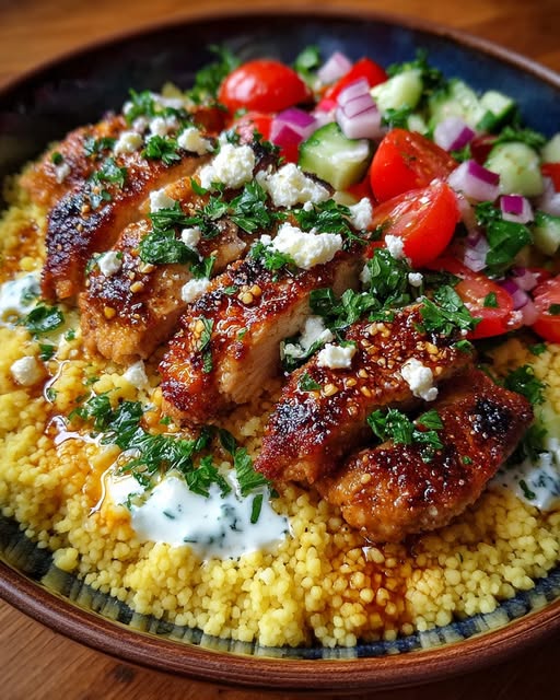 scous Bowl with Garlic Feta Yogurt Sauce Recipe