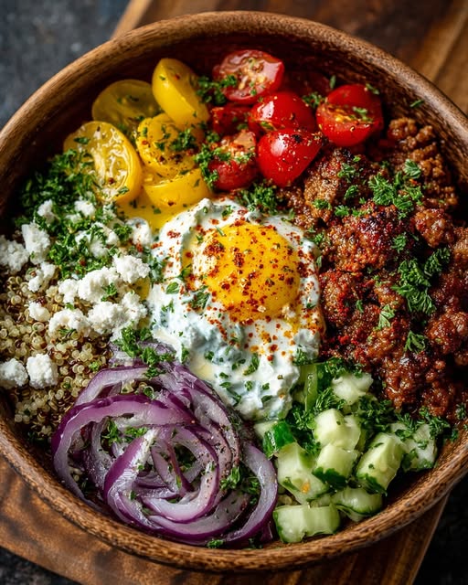 en Bowl with Creamy Hot Honey Feta Sauce Recipe - Recipe Image